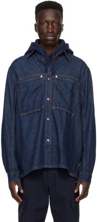 PS by Paul Smith Chemise bleue en denim à poches plaquées