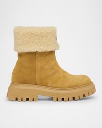 Girl's Petit Aurea Suede Shearling Mid-Ankle Boots, Toddler/Kids