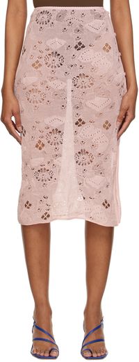 Olēnich Pink Cutout Midi Skirt