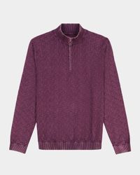 Men's Aubin Jacquard Knit Quarter-Zip Sweater