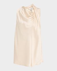 Sleeveless Satin Scarf Top