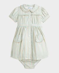 Girl's Floral-Print Dress W/ Bloomers, Size 9M-24M