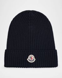 Boy's Logo Ribbed Wool Beanie