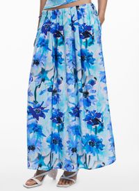 Desigual - Jupe longue évasée fleurie - Taille XL - Multicolore