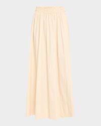 Ruched A-Line Maxi Skirt