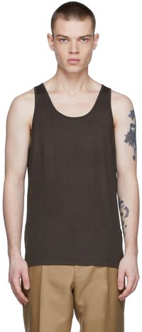 TOM FORD Brown Fluid Viscose Tank Top