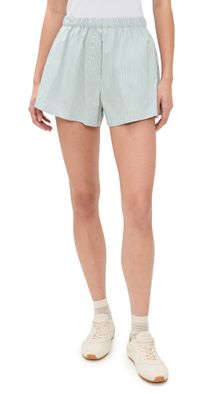 Leset Yoshi Stripe Boxer Shorts Dove/Forest Stripe L