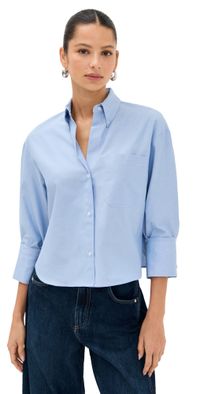 TWP J. D. Button Down Shirt Blue L