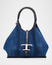 Cotton Denim T Timeless Shopping Tote Bag