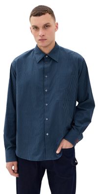 JW Anderson Patchwork Striped Shirt Navy 48