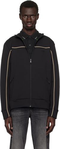 BOSS Black Zip-Up Tape Insert Sweatshirt