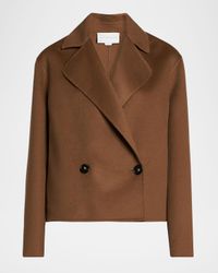 Double-Breasted Short Wool Peacoat