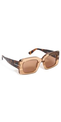 Tom Ford Brigitta Sunglasses Shiny Light Brown/Brown One Size