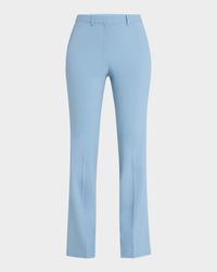 Slim Full-Length Stretch Wool Trousers