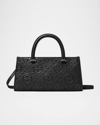 Small T Monogram Embossed East-West Top Handle Bag