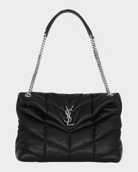 Lou Puffer Medium YSL Shoulder Bag in Quilted Leather