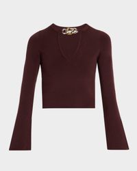 Evren Wool Chain Cut-Out Top