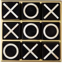 L'OBJET Black & Gold Deco Tic-Tac-Toe Set