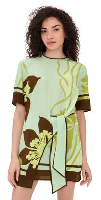 SIR. Amaia Silk Mini Dress Floral Vine 1
