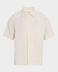 Men's Jacquard Stripe Camp Shirt
