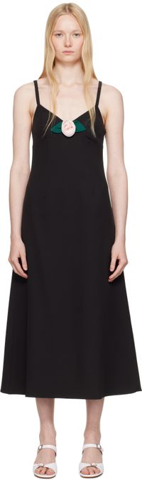 Sandy Liang Robe midi Pilton noire