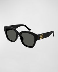GG Logo Acetate Square Sunglasses