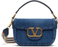 Valentino Garavani Blue Alltime Denim Shoulder Bag