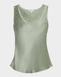 Scoop-Neck Shiny Silk Charmeuse Tank