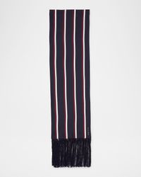 Twill Collegiate-Inspired Silk Scarf