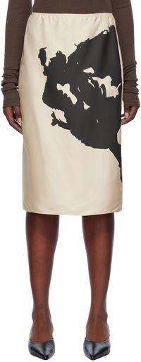 BITE Beige Print Midi Skirt