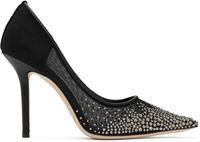 Jimmy Choo Escarpins Love 100 noirs à ornements en verre taillé
