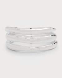 Triple Band Squiggle Ring in Sterling Silver