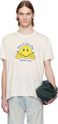 R13 Off-White 'Have A Nice Day' Relaxed T-shirt