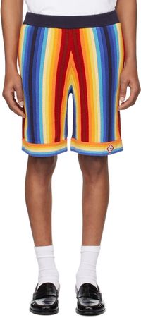 Casablanca Short multicolore en tissu éponge à rayures dégradées
