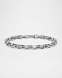 Men's Streamline Heirloom Chain Link Bracelet in Silver with Diamonds, 5.5mm