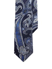 Men's Paisley Silk Tie - Navy Multi