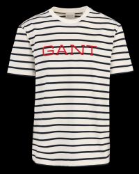Gant - Tee-shirt col rond en coton - Taille XL - Blanc