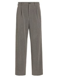 Men's Raw-Edge Pleated Pants - Top Gray - Size XL
