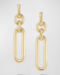 Lexington Double Link Drop Earrings in 18K Gold, 2"L