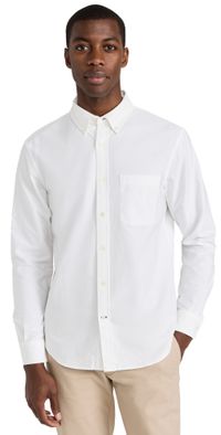 Club Monaco Long Sleeve Solid Oxford Shirt White XXL