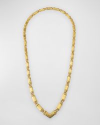 Estate A Clunn 18K Yellow Gold Graduated Roman Column Necklace