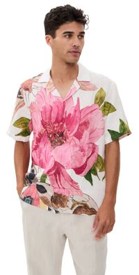 Orlebar Brown Maitan Paeonia Shirt Pink Lemonade M