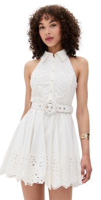 Hemant and Nandita Short Dress with Buckle Belt Off White M