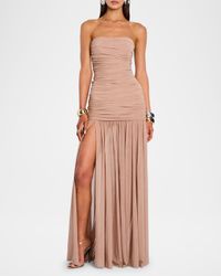 Adele Ruched Strapless Maxi Dress