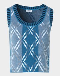 Diamond Jacquard Merino Wool Top