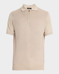Men's Short-Sleeve Quarter-Zip Polo Sweater