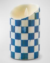 Royal Check Flickering Pillar Candle, 5"