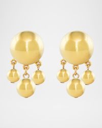 Gold Ball with Dangle Clip-On Earrings