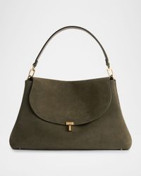 T-Lock Suede Shoulder Bag