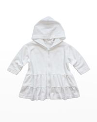 Girl's Solid Terry Hooded Tiered Coverup, Size 6M-6X